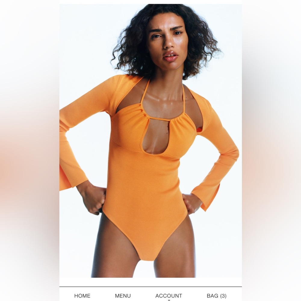 Zara size small orange bodysuit